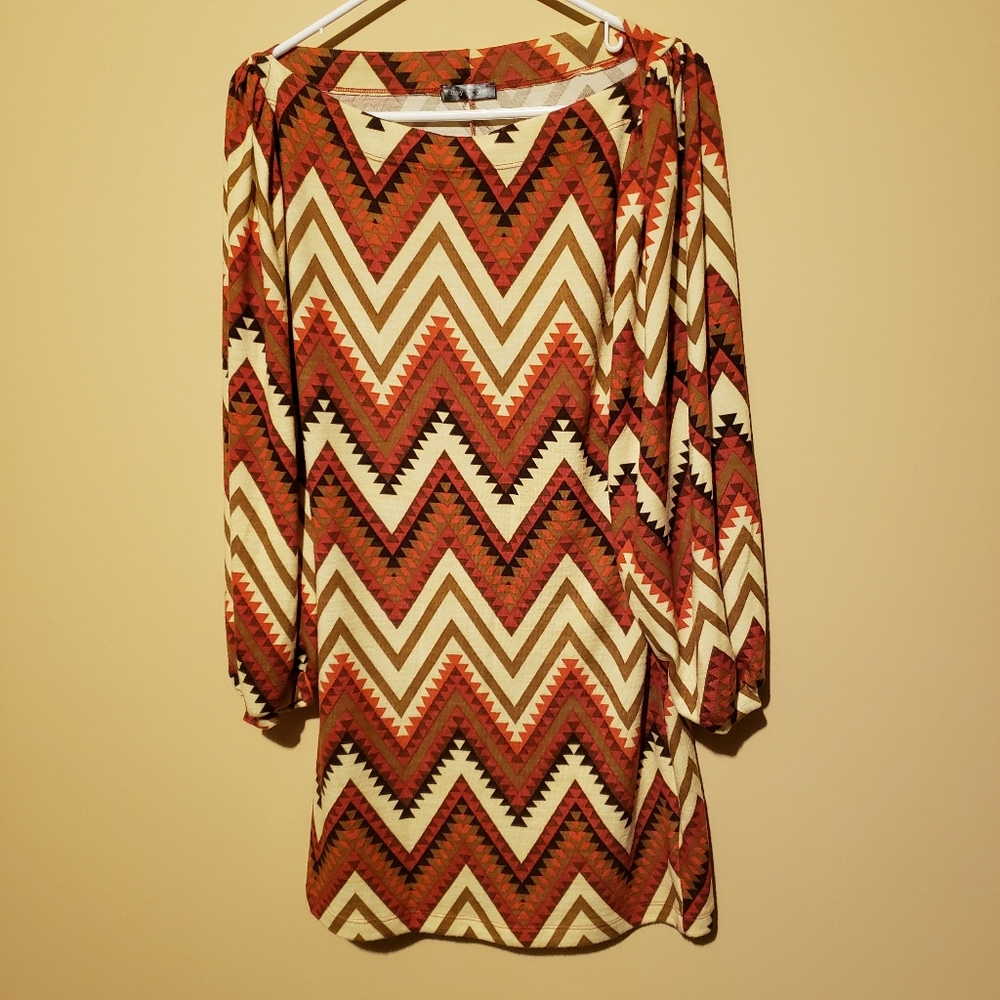 Ibby Libby Aztec Print Dress Large